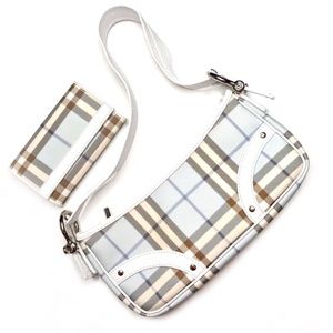 Authentic Burberry Blue Nova Check Purse & Wallet